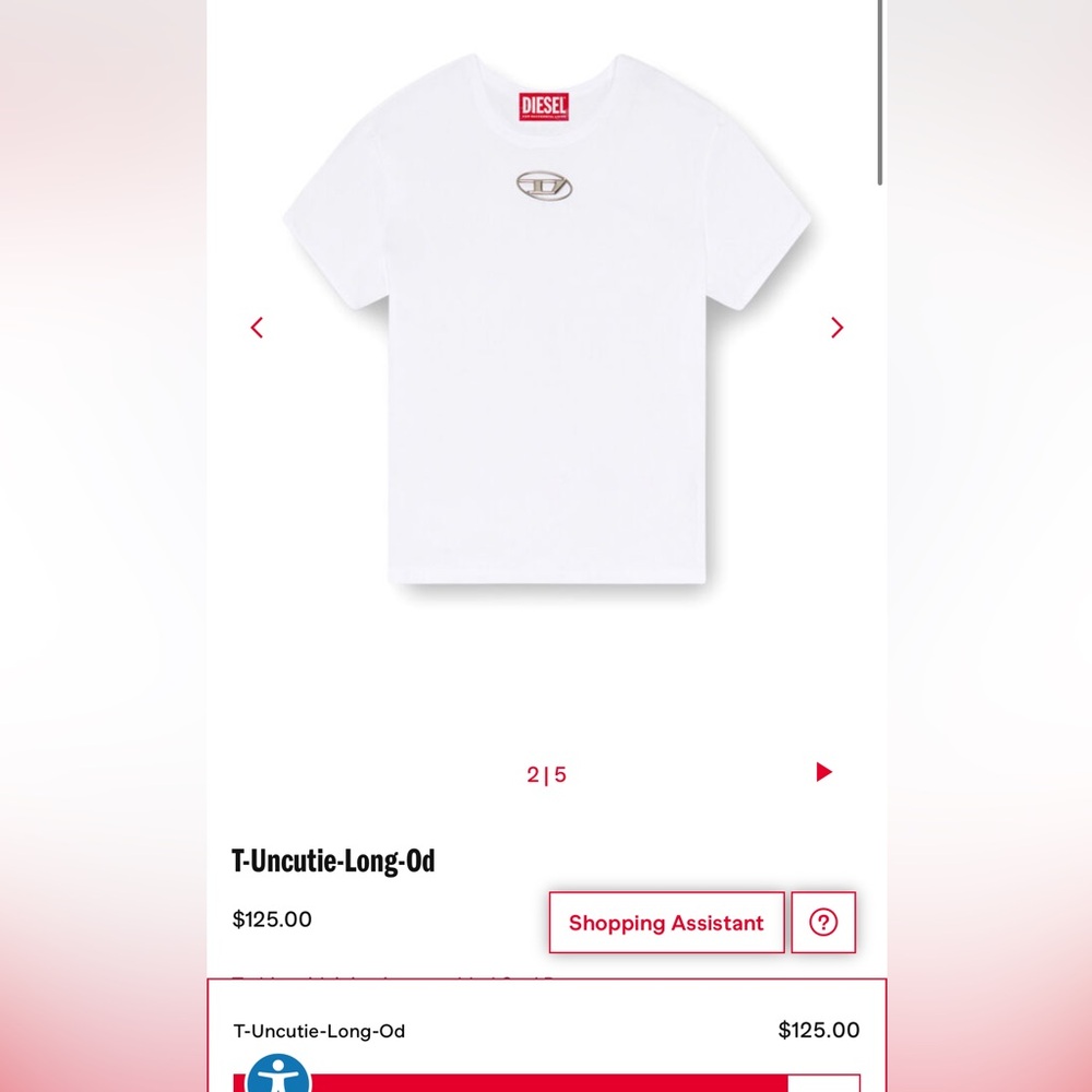 Diesel uncut tee. White, size medium.